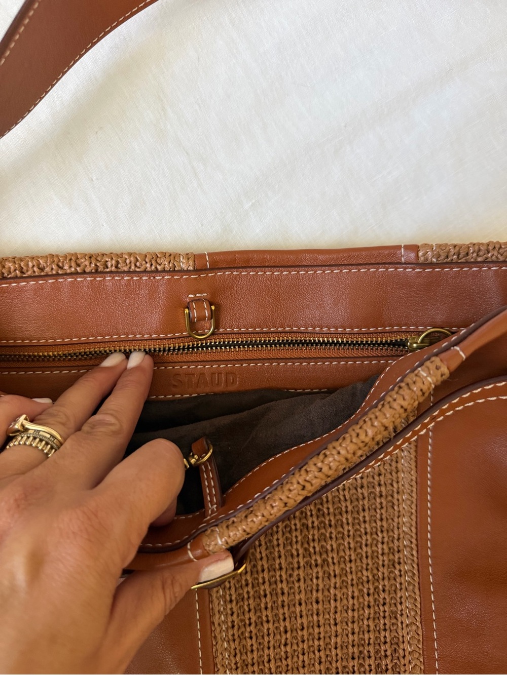 STAUD Cabana Tote in brown leather. BEAUTIFUL!! - Picture 10 of 17